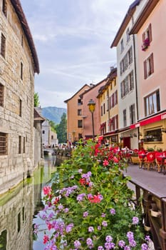 Annecy in Alps, Old city canal view, France