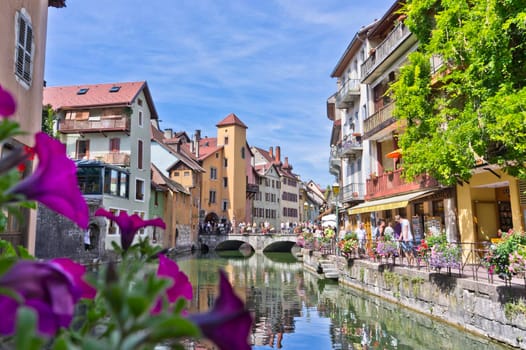 Annecy in Alps, Old city canal view, France