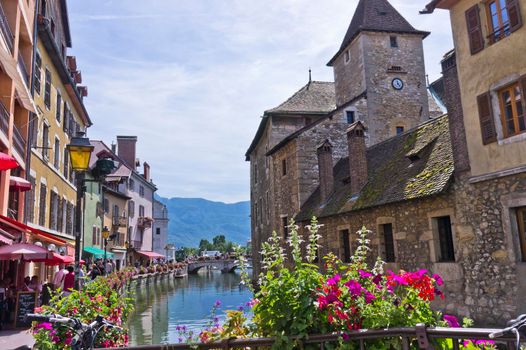 Annecy in Alps, Old city canal view, France