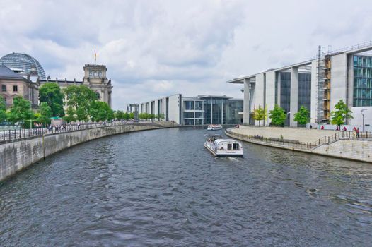 Berlin, Old city sunset view by the river Spree,  Germany, Europe