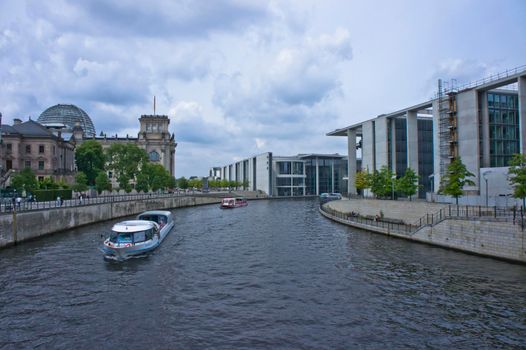 Berlin, Old city sunset view by the river Spree,  Germany, Europe