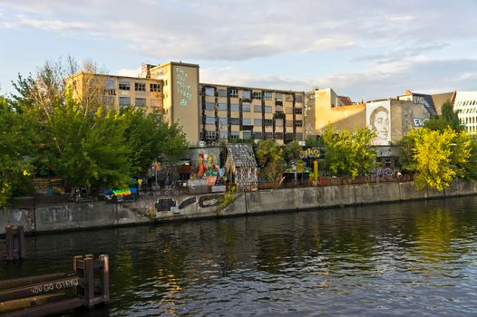 Berlin, Old city sunset view by the river Spree,  Germany, Europe