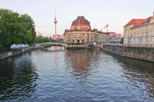 Berlin, Old city sunset view by the river Spree,  Germany, Europe