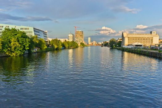 Berlin, Old city sunset view by the river Spree,  Germany, Europe