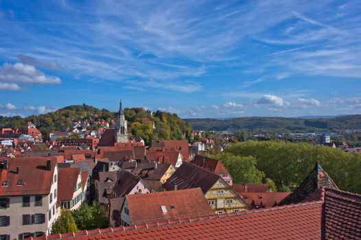 Tübingen, Old city view from the hill, Germany