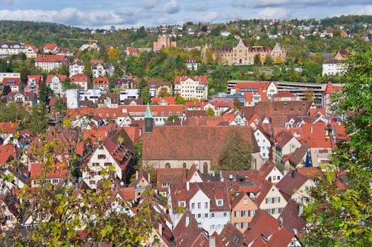 Tübingen, Old city view from the hill, Germany