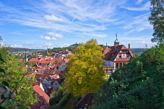 Tübingen, Old city view from the hill, Germany