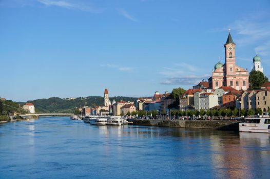 Passau, Old city view by the river, Bavaria, Germany, Europe