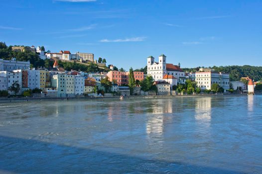 Passau, Old city view by the river, Bavaria, Germany, Europe