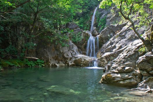 Iliochori Waterfall, Natural landscape in Epirus, Ioannina, Greece