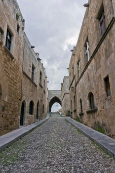 Rhodes Island, Old city, Street of the Knights view, Greece, Europe