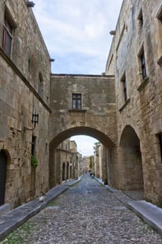 Rhodes Island, Old city, Street of the Knights view, Greece, Europe