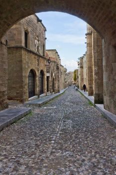 Rhodes Island, Old city, Street of the Knights view, Greece, Europe