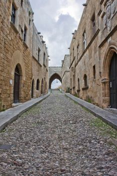 Rhodes Island, Old city, Street of the Knights view, Greece, Europe