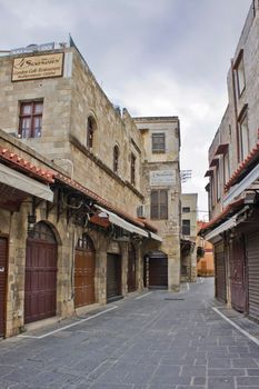 Rhodes Island, Old city street view, Greece, Europe