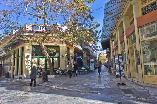 Athens Plaka, Old city street view, Greece, Europe