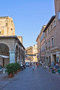 Urbino, Old city street view, Italy, Europe