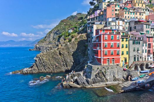 Riomaggiore Cinque Terre, Old city view, Italy, Europe