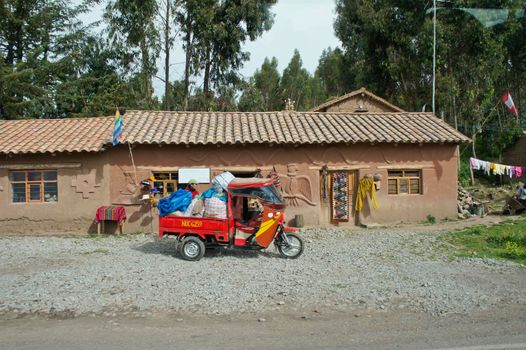 Sacred Valley, Traditional mototaxi Peru, South America