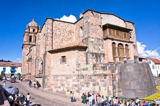 Cuzco, Qorikancha, Old city street view, Peru, South America