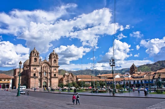 Cuzco, Plaza de Armas, Old city street view, Peru, South America