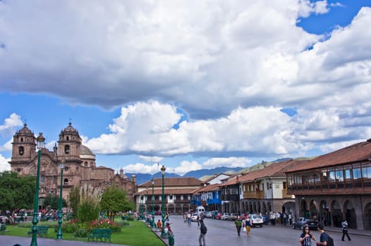 Cuzco, Plaza de Armas, Old city street view, Peru, South America