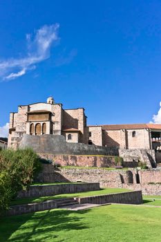 Cuzco, Qorikancha, Old city street view, Peru, South America