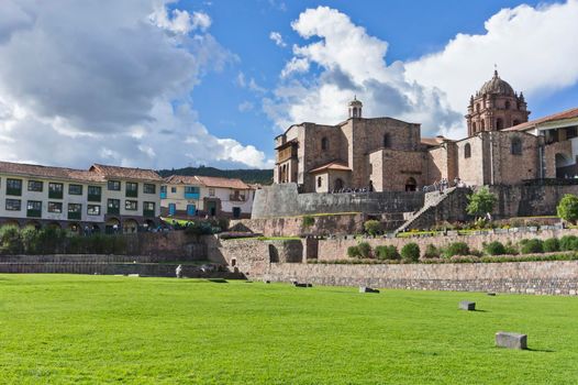 Cuzco, Qorikancha, Old city street view, Peru, South America