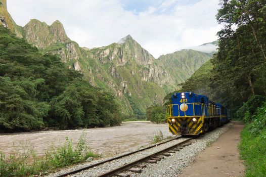 Aguas Calientes, Railway by the Urubamba River, Machu Picchu, Peru, South America