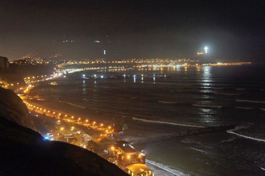 Lima, Modern city  view by night, Peru, South America