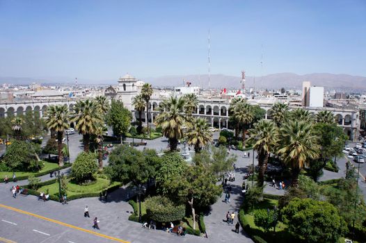 Arequipa, Old city street view, Peru, South America