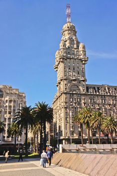 Montevideo, Plaza Indepencia, Old city street view, Uruguay, South America