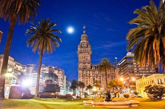 Montevideo, Plaza Indepencia, Old city street view, Uruguay, South America