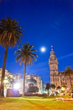 Montevideo, Plaza Indepencia, Old city street view, Uruguay, South America