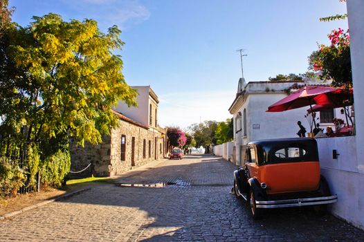 Colonia del Sacramento, Old city street view, Uruguay, South America