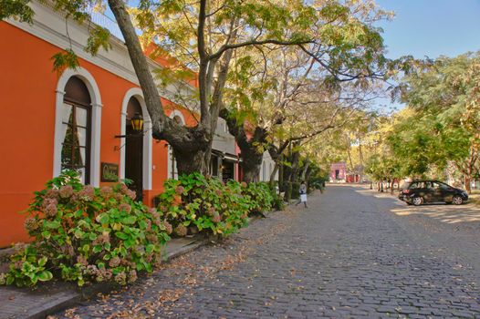 Colonia del Sacramento, Old city street view, Uruguay, South America