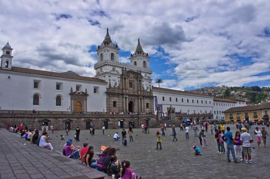 Quito, Old city street view, Ecuador, South America