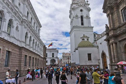 Quito, Old city street view, Ecuador, South America