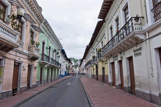 Quito, Old city street view, Ecuador, South America