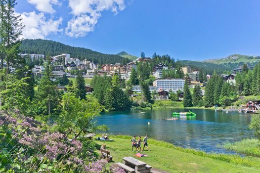 Arosa in Alps, Lake view, Switzerland, Europe