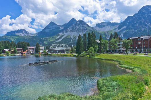 Arosa in Alps, Lake view, Switzerland, Europe