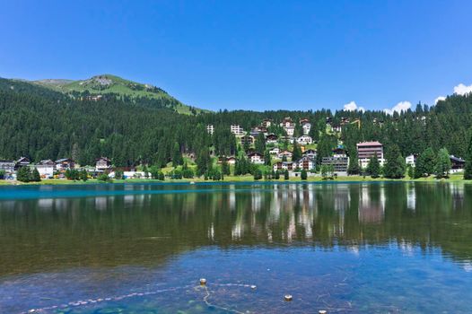 Arosa in Alps, Lake view, Switzerland, Europe