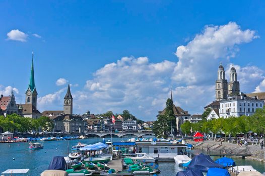 Zurich, Old city view by the lake, Switzerland, Europe