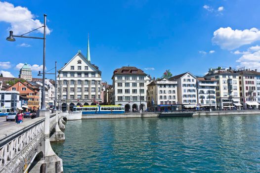 Zurich, Old city view by the lake, Switzerland, Europe