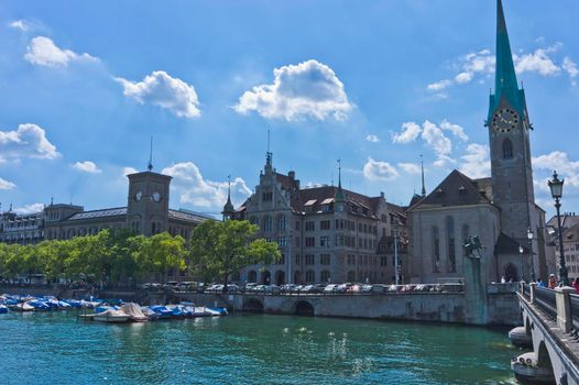 Zurich, Old city view by the lake, Switzerland, Europe