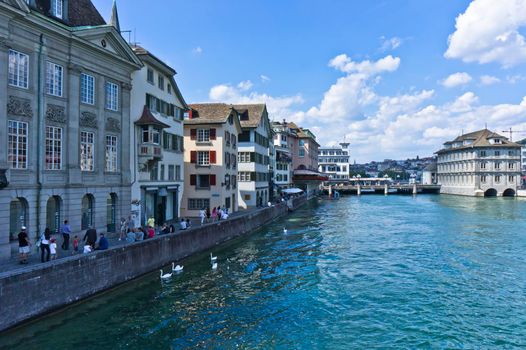 Zurich, Old city view by the lake, Switzerland, Europe