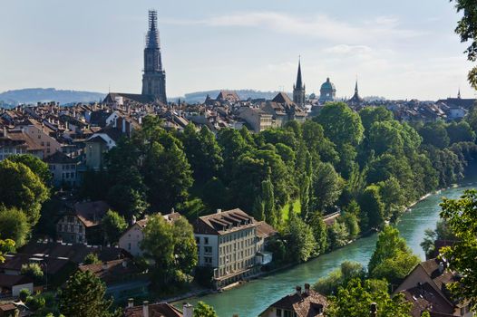 Bern, Old city view by the river, Switzerland, Europe