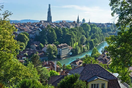 Bern, Old city view by the river, Switzerland, Europe