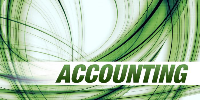 Accounting Concept on Green Abstract Background