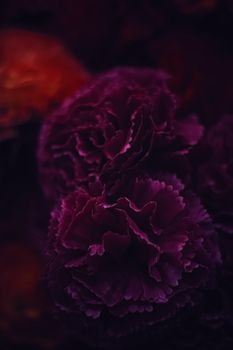 Dark red flowers as floral decoration for wedding and flower shop decor concept